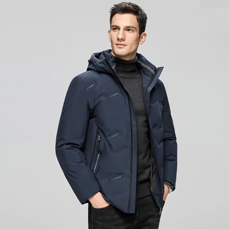 Manteau en duvet de canard blanc pour homme, streetwear décontracté, haut slim, impression de lettres, reste au chaud en hiver, tout match, tendance de la mode, nouveau