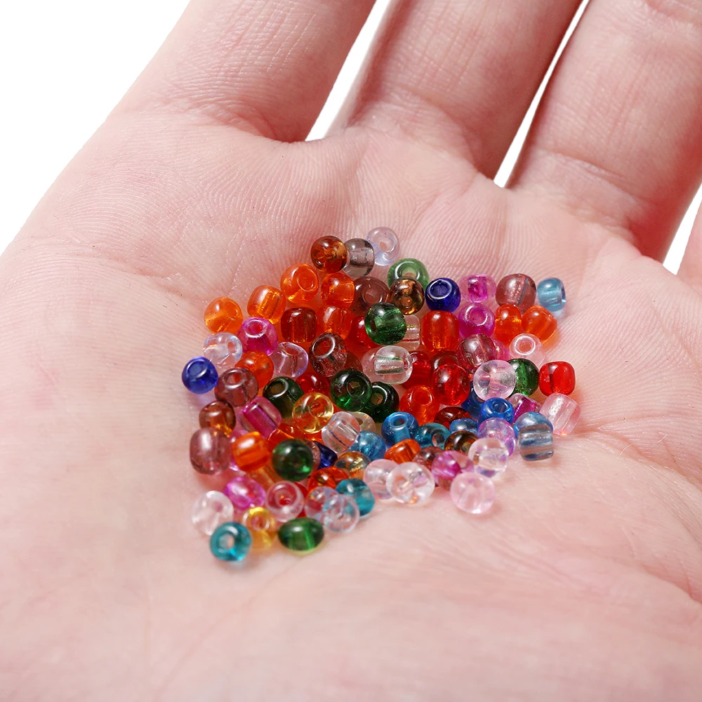 300Pcs/Lot 4mm Transparent Glass Round Loose Spacer Seed Beads For Jewelry Making Handmade DIY Bracelet Necklace Accessories