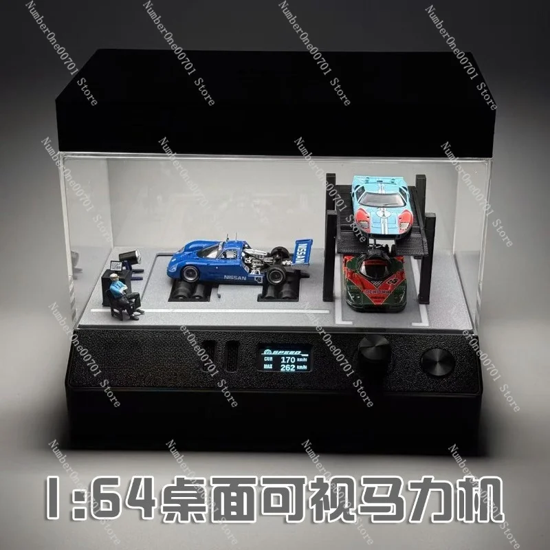 1:64 Desktop Visible Dynamometer Scene Box Creative Storage Showcase For Mini Diecast Vehicle Model Hobby Collectible Display