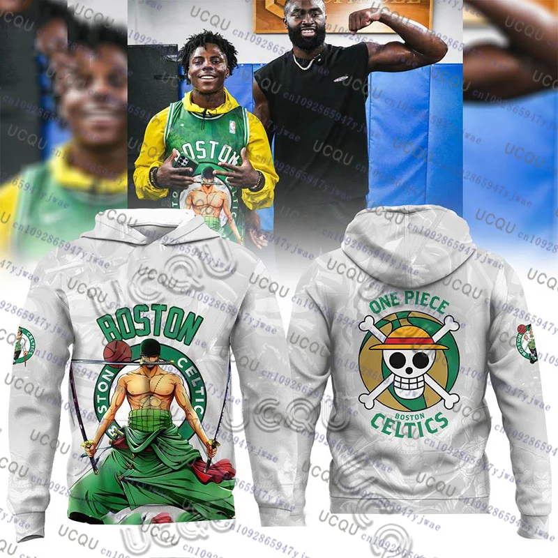 

Худи унисекс 2026 Anime One Piece Zoro Boston Basketball, оверсайз, повседневное, спортивное, для активного отдыха, дышащее, с 3D-принтом