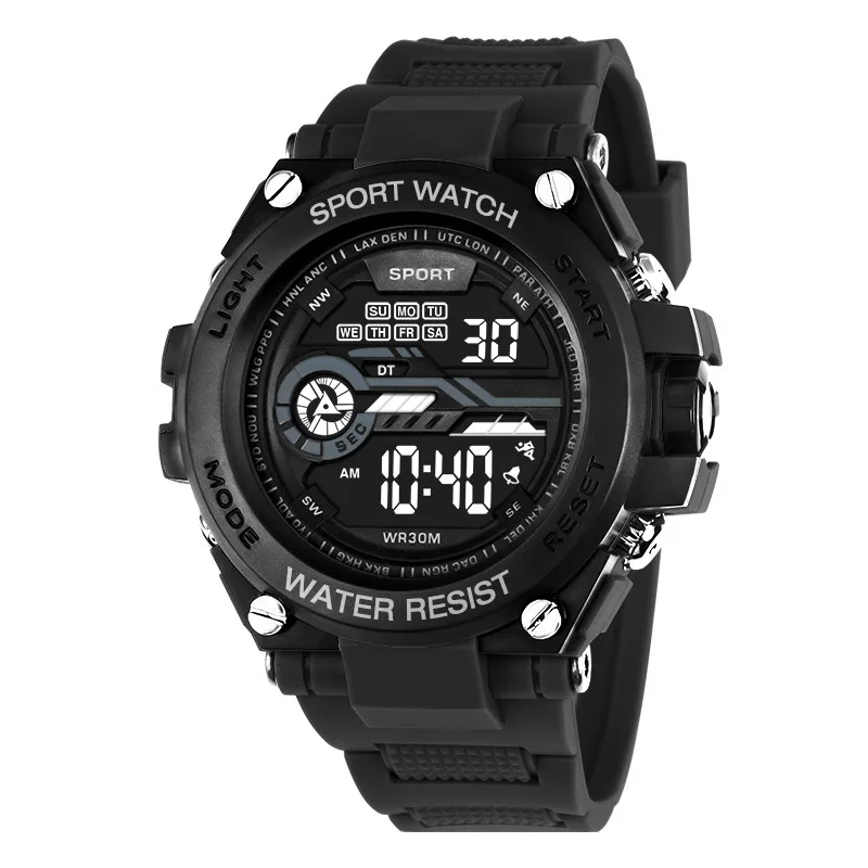 Simple outdoor sports student electronic watch, fashionable multi-functional luminous LED electronic watch