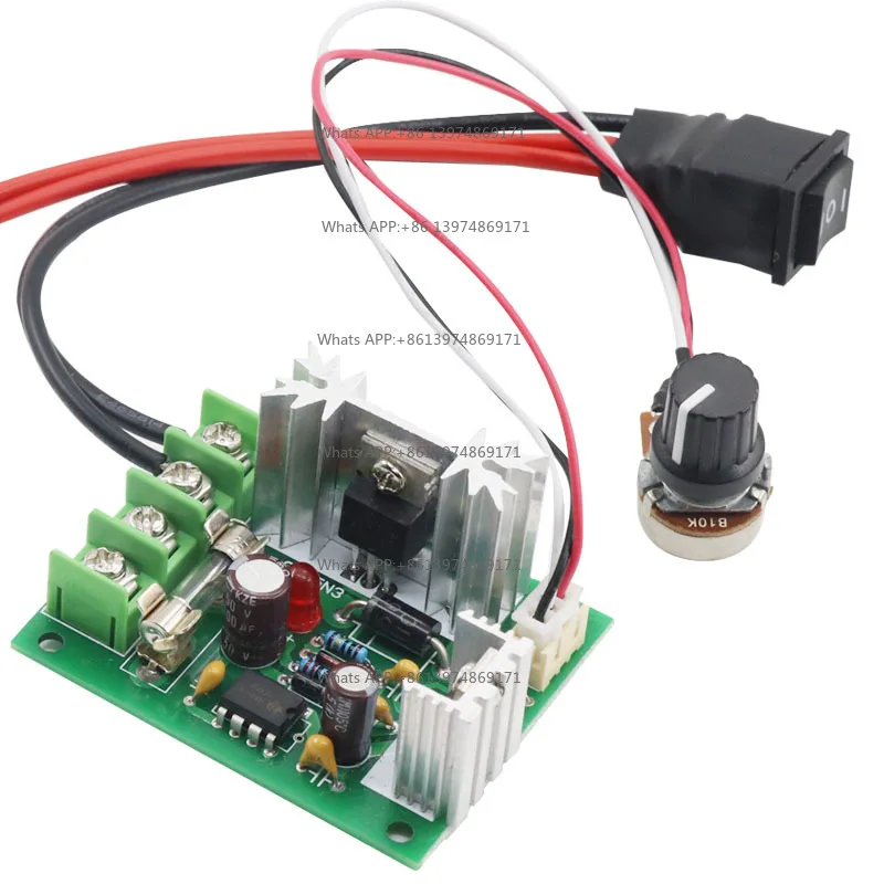 120W Micro DC Motor Speed Controller 12V 24V 36V Stepless Speed Control Bi-Directional Positive Reverse Switch