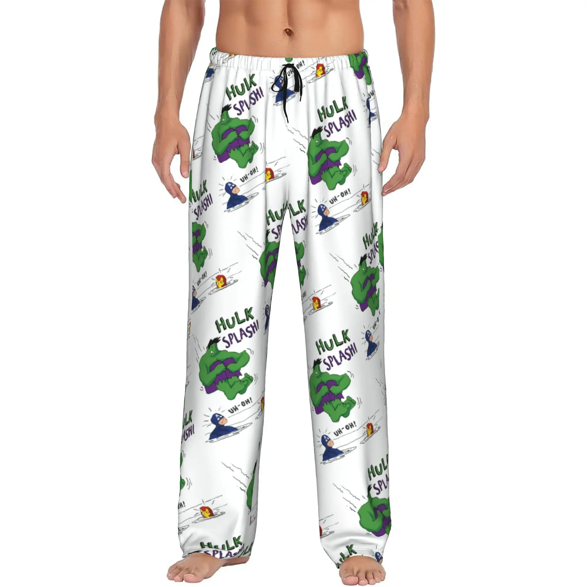 

Custom Men's H-Hulk Comic Art Pajama Pants Print Sleep Sleepwear Bottoms with Pockets
