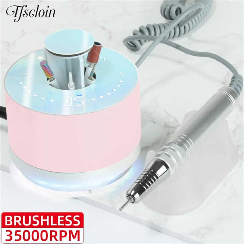 35000PRM Brushless Portable Electric Nail Drill 0 Noise For Removing Gel Varnish Manicure Pedicure Design Polishing Tools