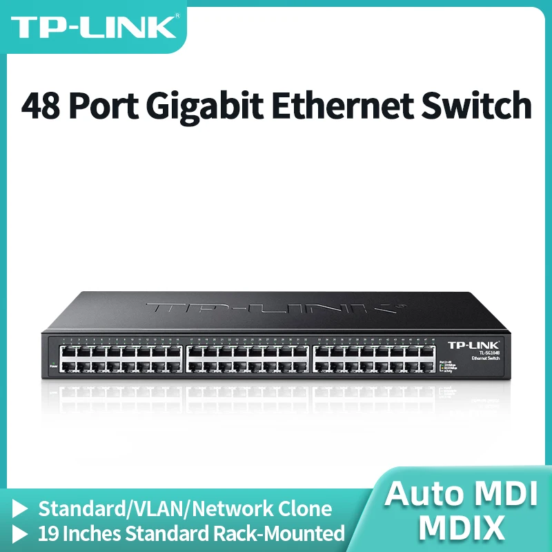 TP-Link 48 Port Gigabit Ethernet Switch 1000M Network Hub Internet Splitter Plug and Play Rack Mounted Auto MDI/MDIX TL-SG1048