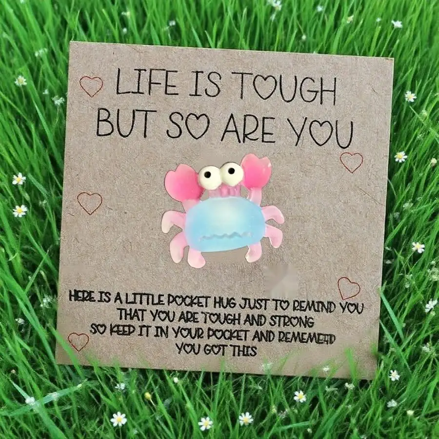1-100pcs  Cute Mini Colorful Resin  Inspirational Animal Themed Appreciation Gifts Assorted Resin Figurines with Note Cards Mixe