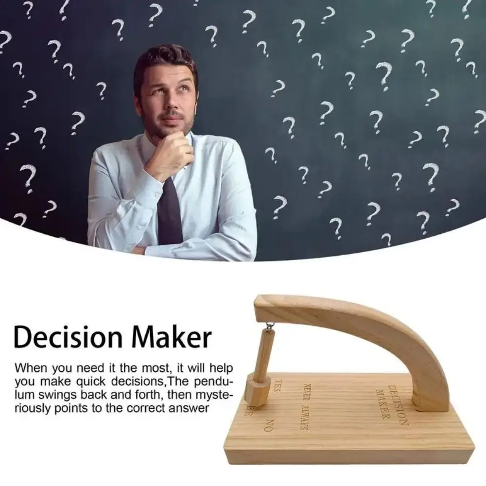 Home Desk Decoration Wooden Decision Maker Pendulum Magnetic Handmade Swing Pendulum Ornament Cute Creative Tabletop Game Home