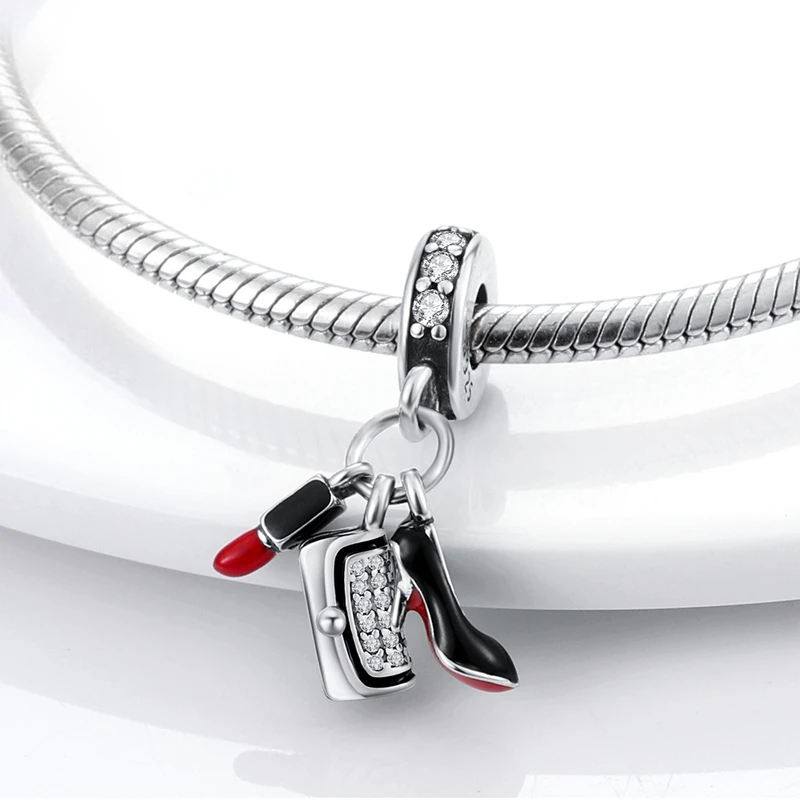 Charms-Anhänger Original 925 Sterling Silber Kürbiskutsche Prinzessin Ballettschuh Charm-Perle Passend für Armband Damen DIY Schmuck Geschenk – Detail 20