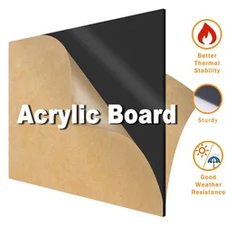 Acrylic Sheet Sheet Black Plexiglass for Laser Engraver Engraving Easy to Cut DIY Materials Plastic Sheet 200x200x2mm/300x300