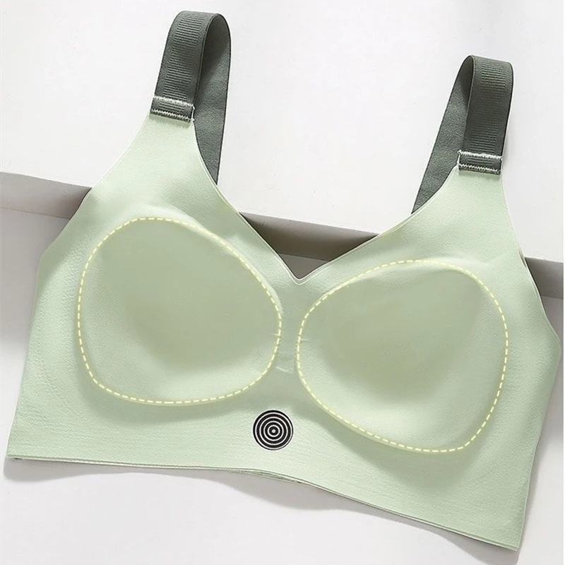 Large Size Seamless Bra For Women With Small Breasts, Push-up, Rimless Sports Yoga Vest, Soft Support Bra, Thin Section