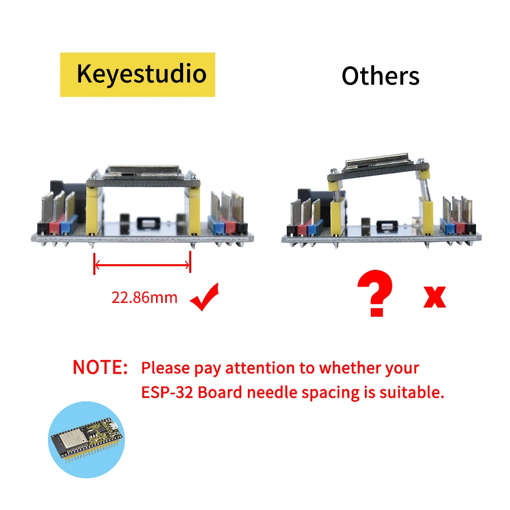 Keyestudio ESP32-IO Shield for Arduino ESP32 Wroom Core Board( (Pls Check the Spacing of the Pin Header Carefully Before Buying)