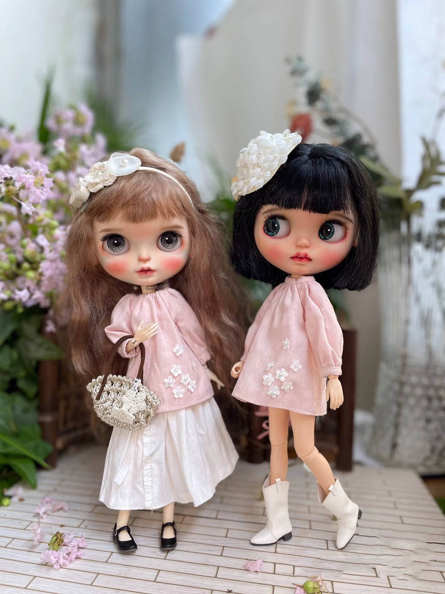 Dula Doll Clothes Dress Pink shirt skirt Blythe Qbaby ob24 ob22 Azone Licca ICY JerryB 1/6 Bjd Doll