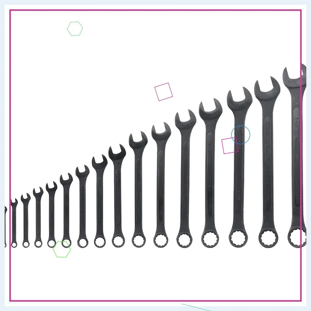 16-Piece Jumbo Combination Wrench Set | SAE Sizes 1/4” to 1-1/4” | Heavy-Duty Raised Panel Design