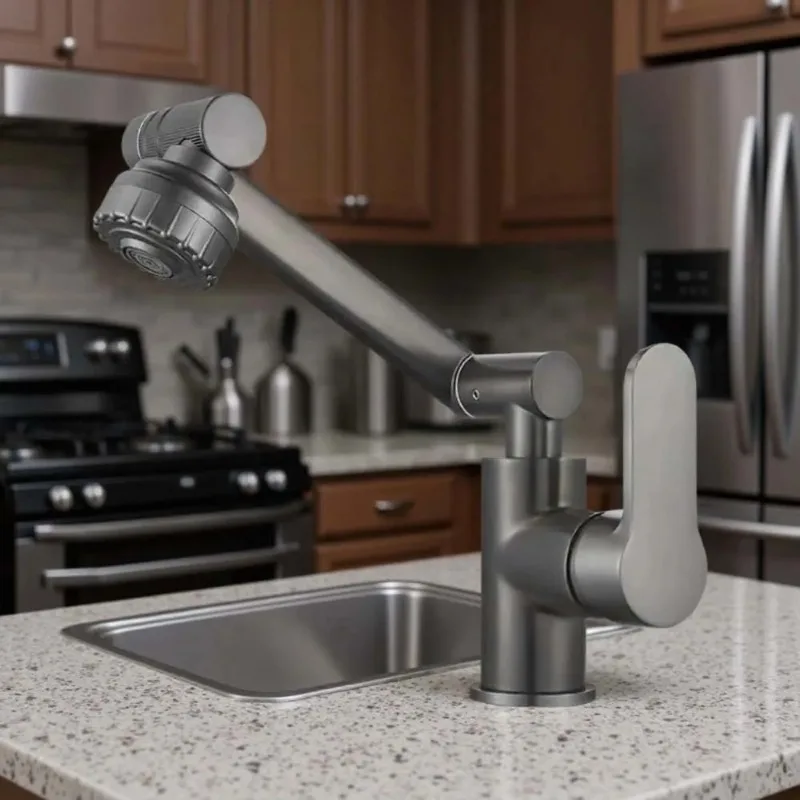 

Universal Robotic Arm Faucet Flexible Water-Saving Dual Mode Faucet Ceramic Valve Core Adjustable 360°Rotating Bibcock Bathroom