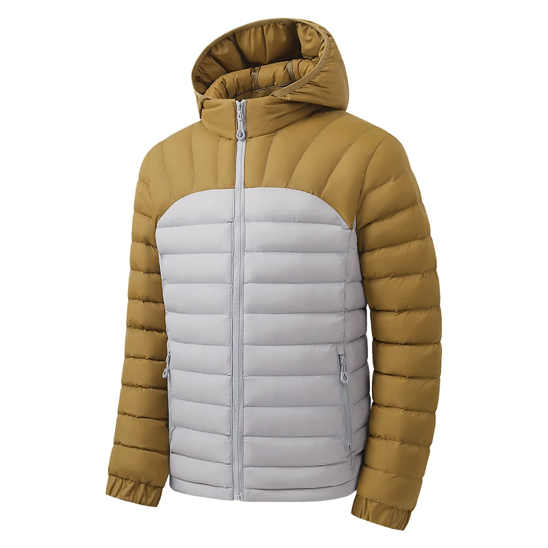 New Mens High Street Winter Hiking Jacket Detachable Hood Lightweight Warm Trendy Versatile Padded Outdoor Casual Outerwear