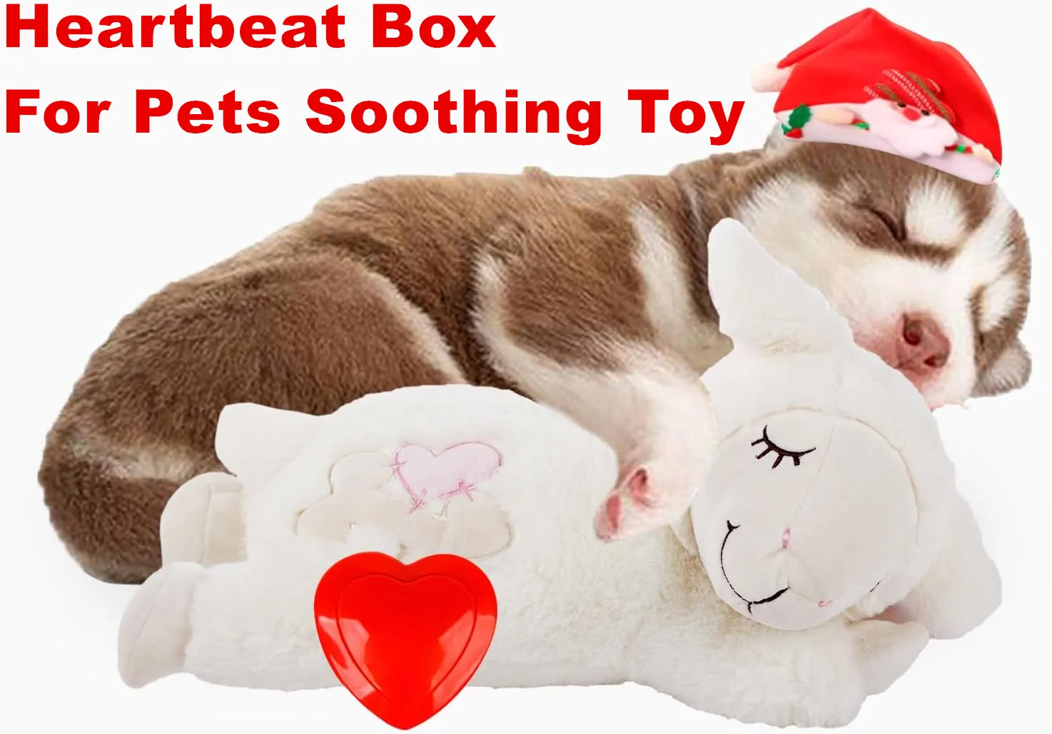 Caja de latido del corazón para mascotas, juguete de peluche para perros, herramienta de ayuda de juego de entrenamiento conductológico cómodo, accesorios para mascotas, regalo para mascotas