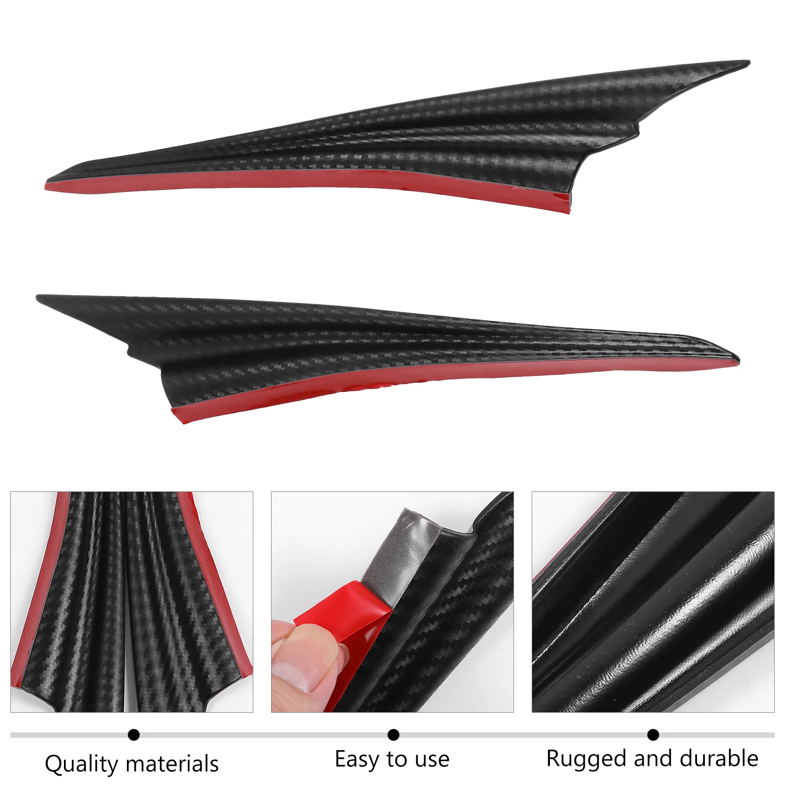 2pcs Car Modification Wind Deflector Fins Universal Bumper Lip Splitter For Front Bumper Exterior Racing Decor Auto Styling