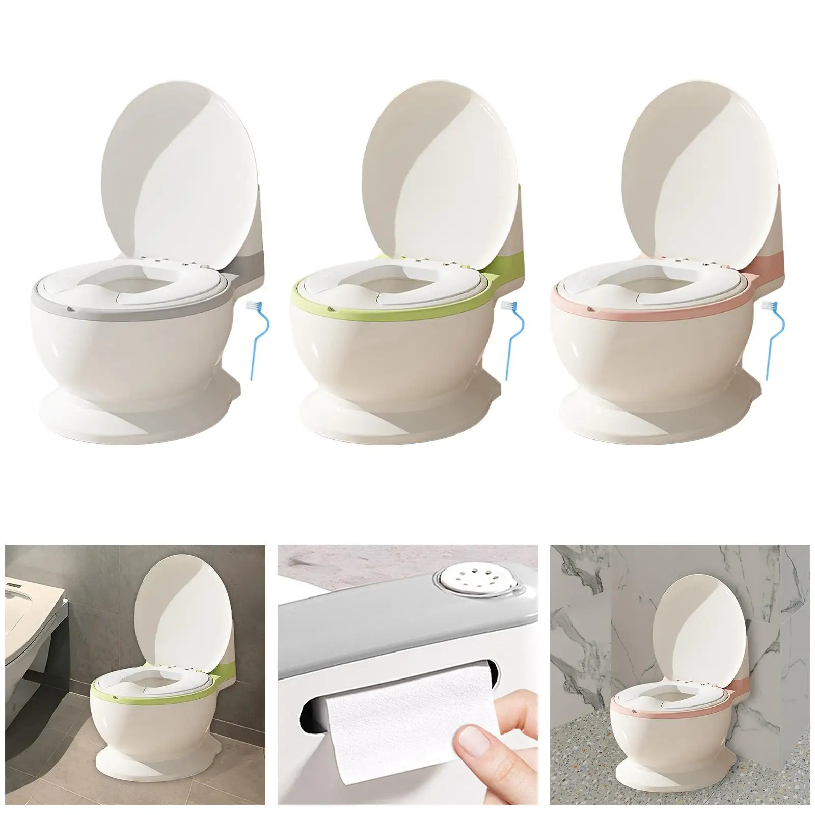 Baby Potty Toilet Includes Cleaning Brush with Spilling Guard Removable Potty Pot for Infants Girls Boys Babies Ages 0-7 Kids