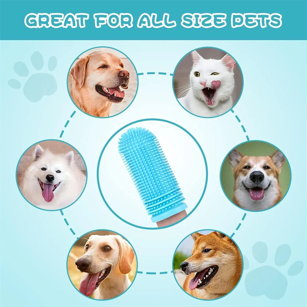 Dog Finger Toothbrush | Toothbrush & Storage Case | Nontoxic Silicone | Teeth Cleaning Breath Dental Care Plaque Off Pet Product