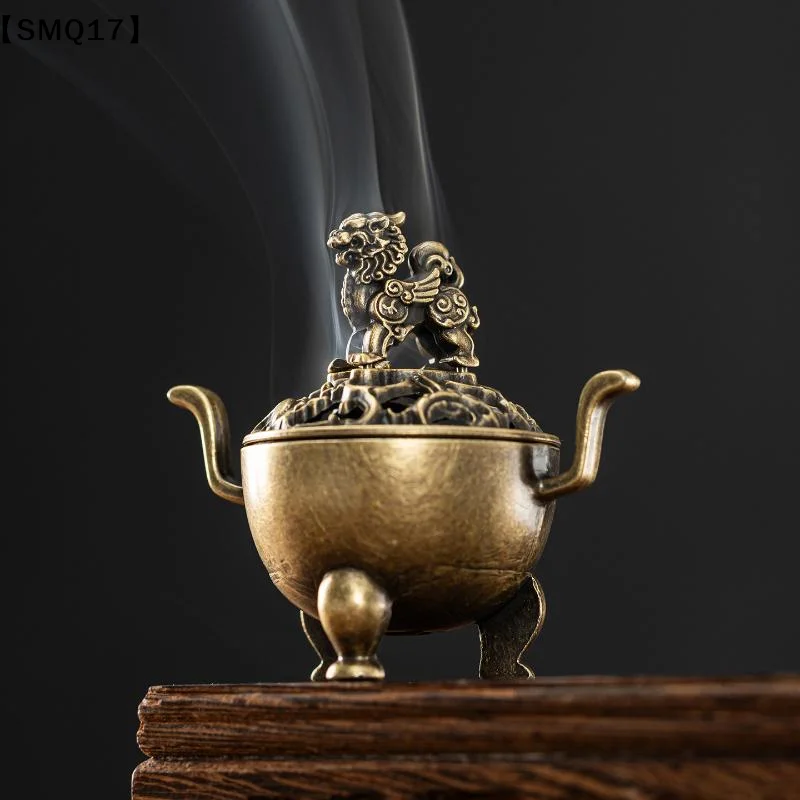 1Pcs Mini Antique Brass Zinc Alloy Incense Burner With Compact Lotus Base Design For Home Meditation Yoga Aromatherapy【SMQ】