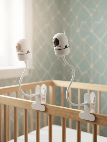 Protable Flexible Camera Clamp Mount Baby Monitor Camera Holder Stand Webcam Monitor Punch-free Bendable Bracket Base With Clip