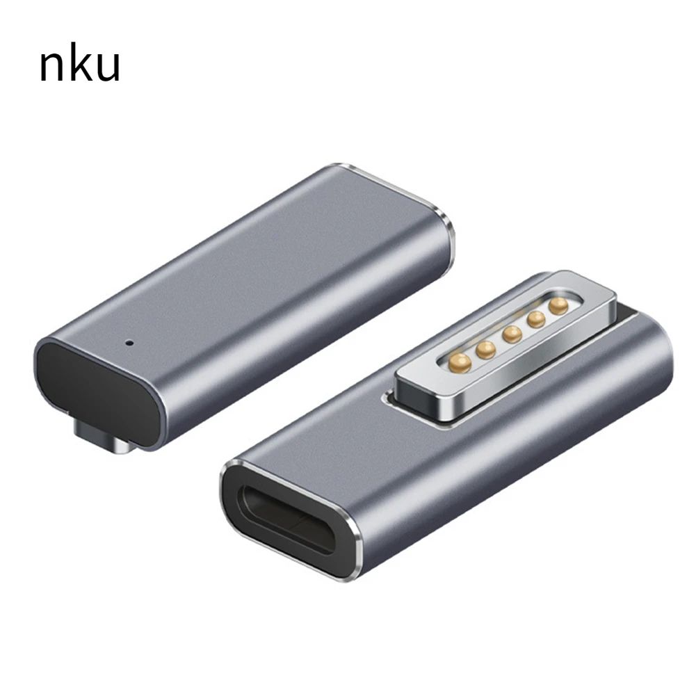 Nku USB C PD Fast Charging Adapter Type-C Female To Magnetic L-tip T-tip Connector Converter for Macbook Pro Laptop Power Supply