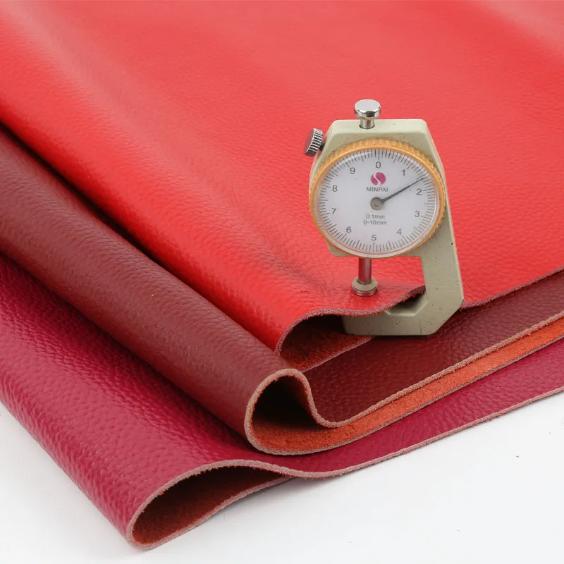 Genuine Leather Head Layer, Cowhide Leather Material, Bright Red Lychee Pattern, Rose Red Wine Red Leather Sofa Cushion, Headboa