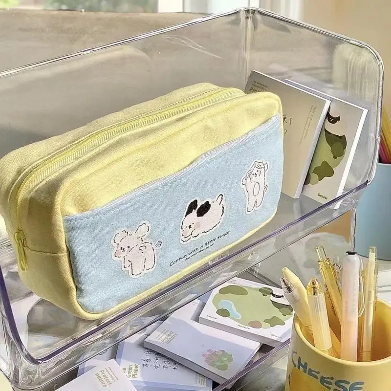 جرو طباعة سستة حقيبة أقلام رصاص متعددة الوظائف القرطاسية حالة لطيف حقيبة التخزين للطلاب اللوازم المدرسية سعة كبيرة #2