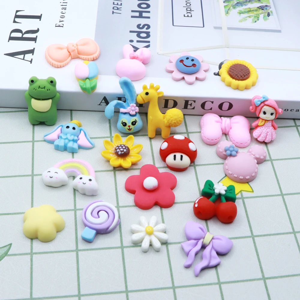 Mini Cartoon Candy Color Resin Patch Handmade DIY Cream Glue Phone Case Material Cup Shoe Decor Hair Clip Cute Accessories