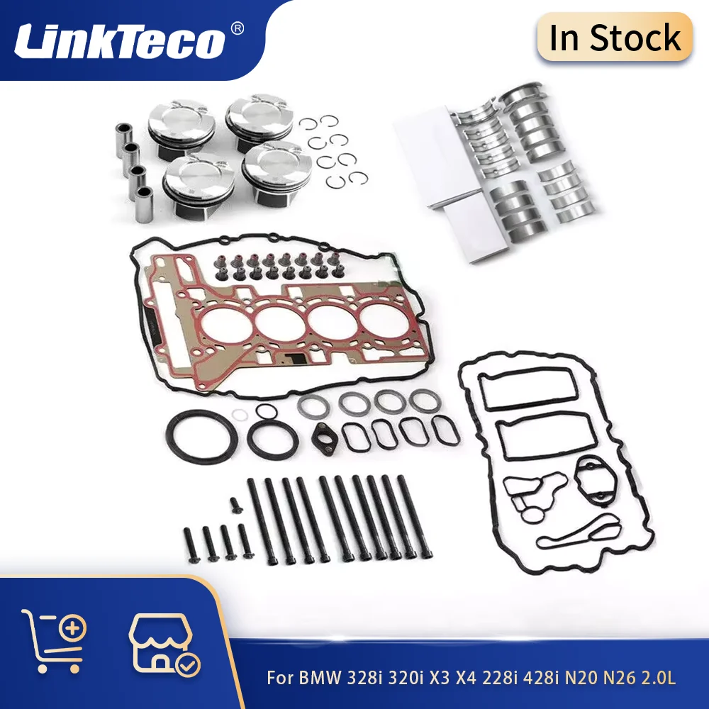 

Engine Parts Rebuild Gaskets Overhaul Kit Piston Bearing Set Fit 2.0L Gas For BMW 328i 320i X3 X4 228i N20 N26 2.0L 11247576714
