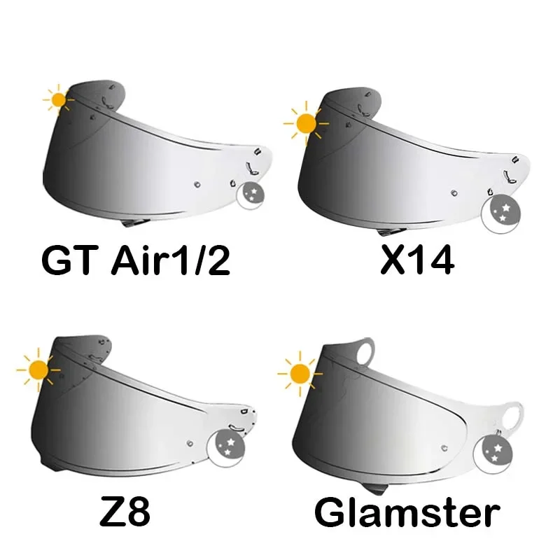 

Фотохромный козырек для шлема SHOEI Z8 X15 RF1400 CWRF2 NXR2 X14 Z7 RF1200 Xspirit GT Air1/2 Glamster Neotec, экран ночного видения