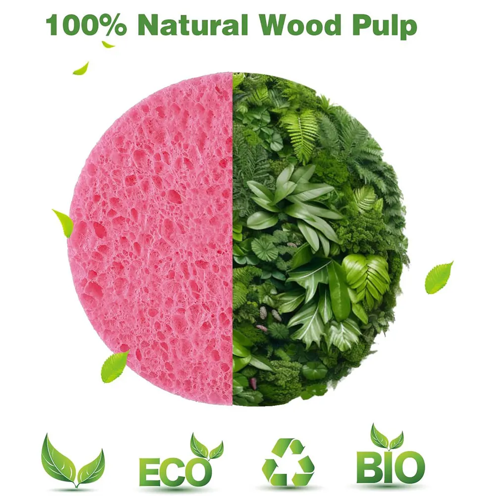 50-1000PCS Compress Face Wash Puff Natural Wood Pulp Sponge Face Wash Puff Foaming Face Puff Cosmetic Puff Face Cleansing Sponge