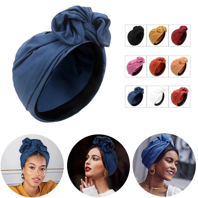 Gorro turbante Vintage para mujer, Bandana a la moda para mujer, gorro para cubrir el cabello para mujer, envolturas para la cabeza, pañuelo musulmán para la cabeza