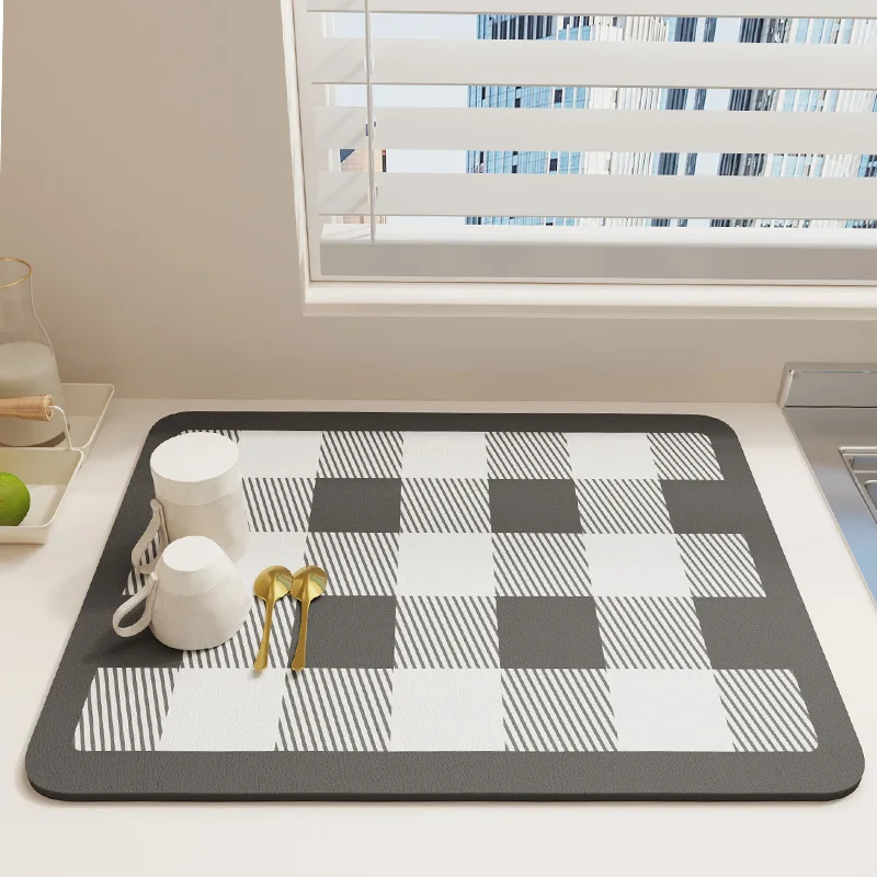 Simple air coffee machine diatom mud mat kitchen drying mat non-slip absorbent mat tableware bowl plate easy to dry table mat