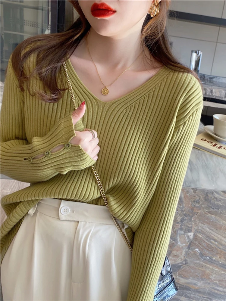 

Long Sleeve Seaters 2022 Lady Wool sweater Loose female Women chic female Hollow Out Women's jumper pullover pull