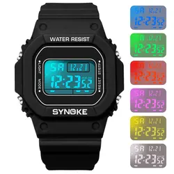 SYNOKE Multifunction Sport Watch Men Fishing Digital Watches Men's Wristwatch Fashion Retro Male Clock reloj hombre Dropshipping