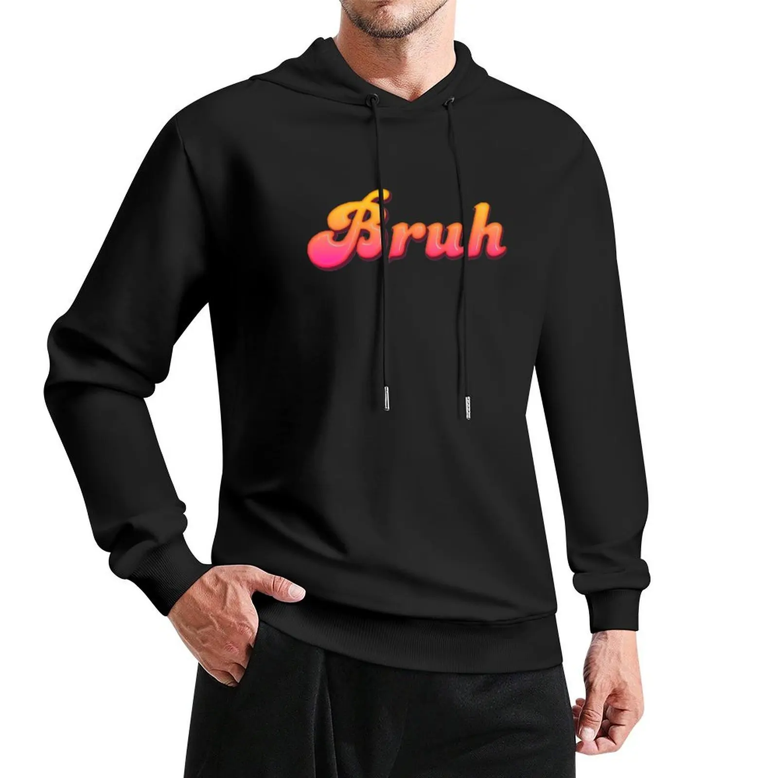 Bruh هوديي ملابس رجالي جرافيك تي شيرت رجالي ملابس رجالية معطف رجالي كبير الحجم هوديي