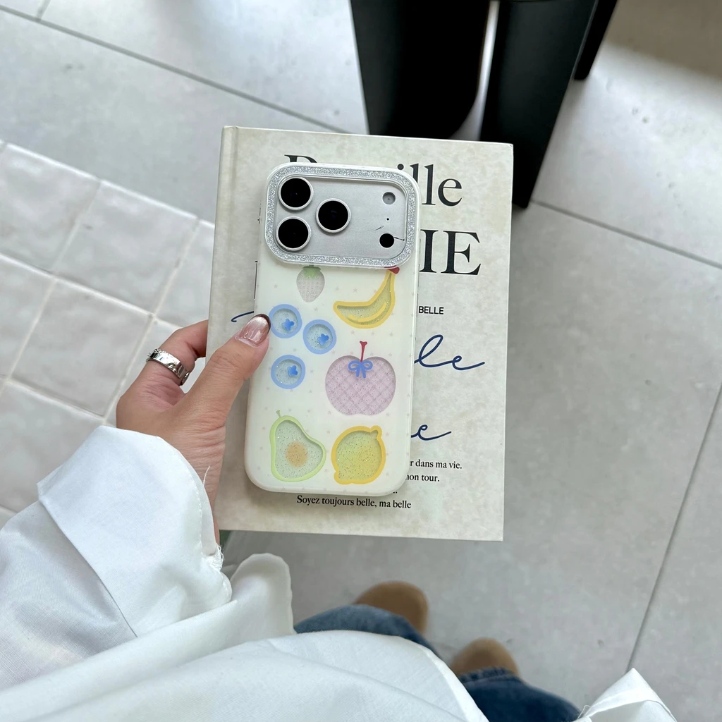 الإبداعية الطازجة الجوف خارج الفاكهة بريق إطار صور للصدمات واقية غطاء الهاتف آيفون 17 16 15 14 برو ماكس #5