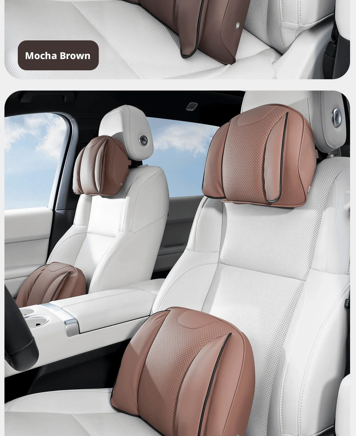 Für Tesla Auto Kopfstützen-Kissen Lendenstütze Premium-Qualität Atmungsaktiv Passend für Model 3 Model Y Highland Model S Cybertruck Model X – Detail 19