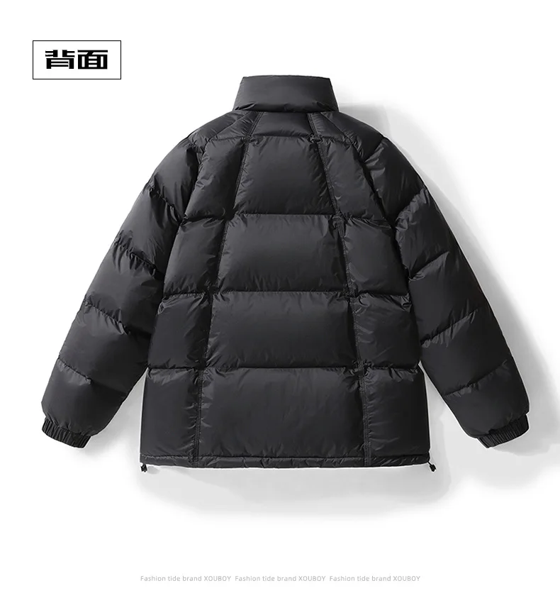 Men's Winter Casual Thick Warm Standing Collar Cotton Coat Youth Trendy Workwear Jacket