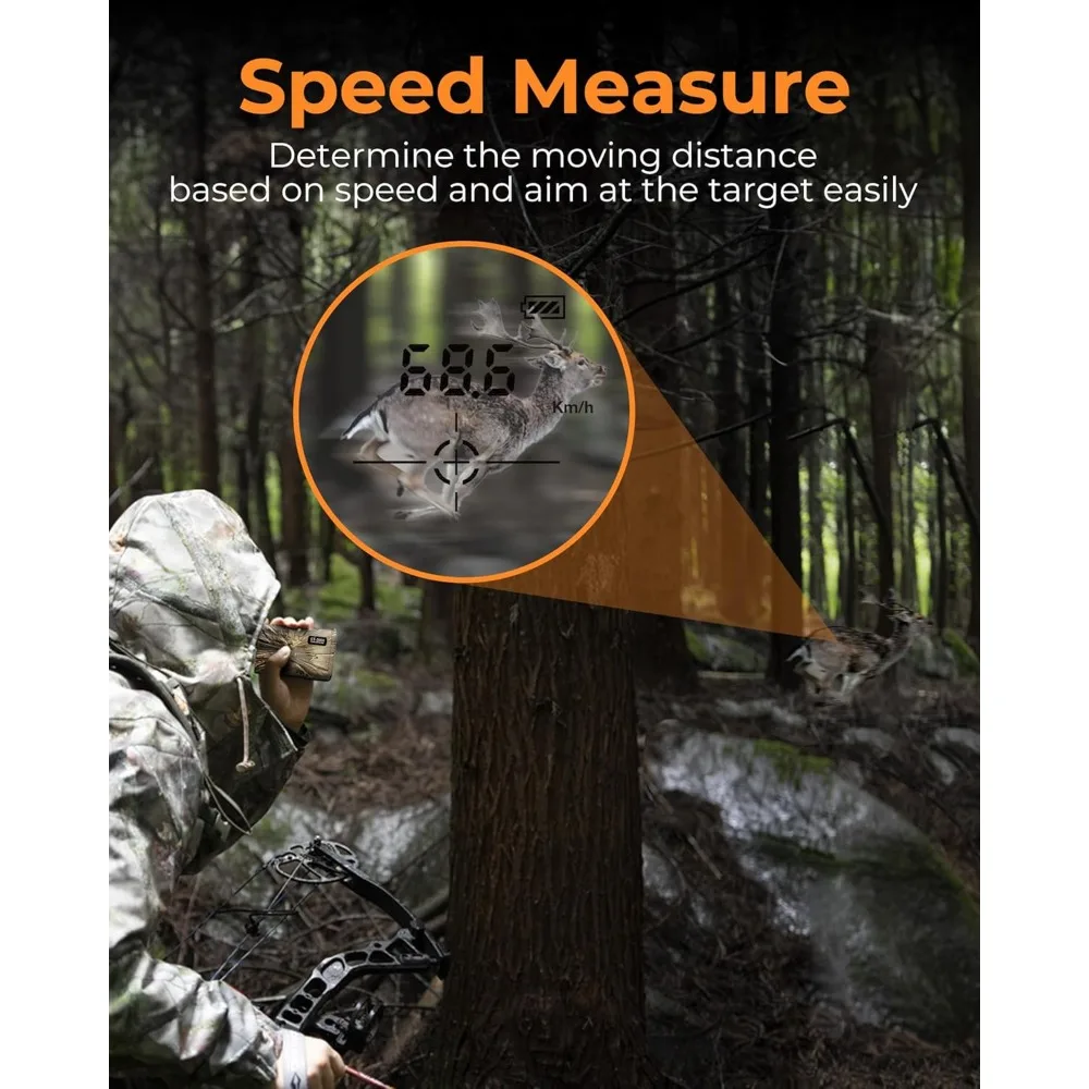 قابلة للشحن الصيد الليزر Rangefinder 3280 ياردة 6X التكبير مع المنحدر المسافة زاوية سرعة المسح مقاوم للماء كامو #3