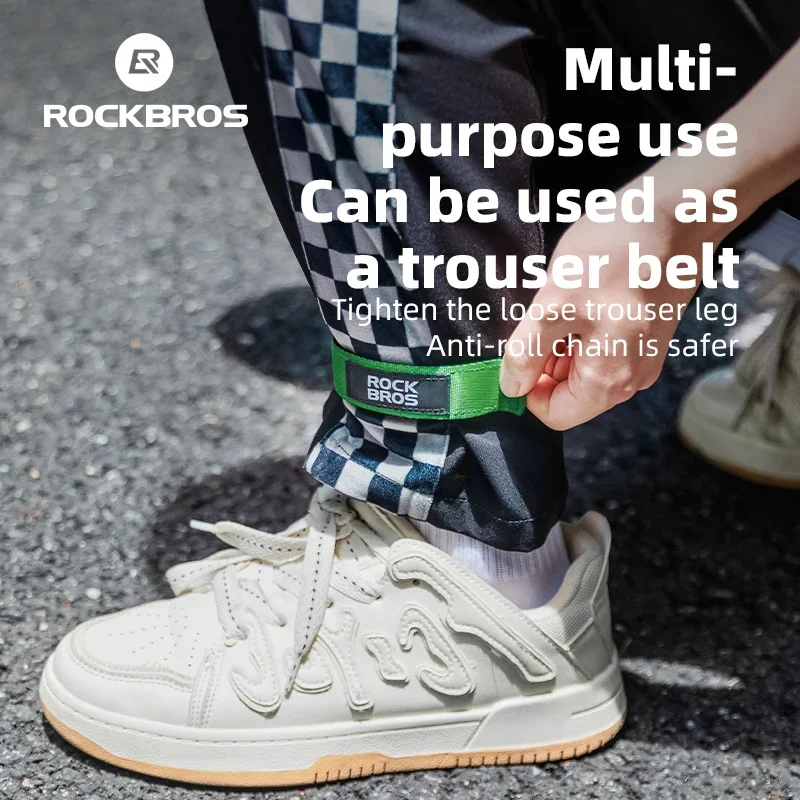 ROCKBROS-pantalones tobilleros para ciclismo, correa para pierna, Velcro, cinturón de fijación plegable para bicicleta, banda para pantalones, pantalones, vendaje, puños, correa