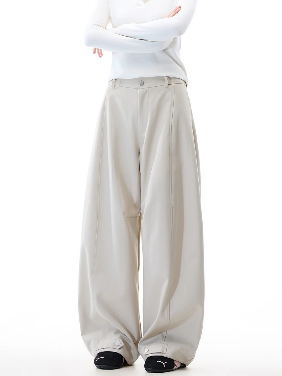 

Американские повседневные свободные женские брюки, новые весенние прямые брюки в пол, струящиеся, простые и не стесняющие движений