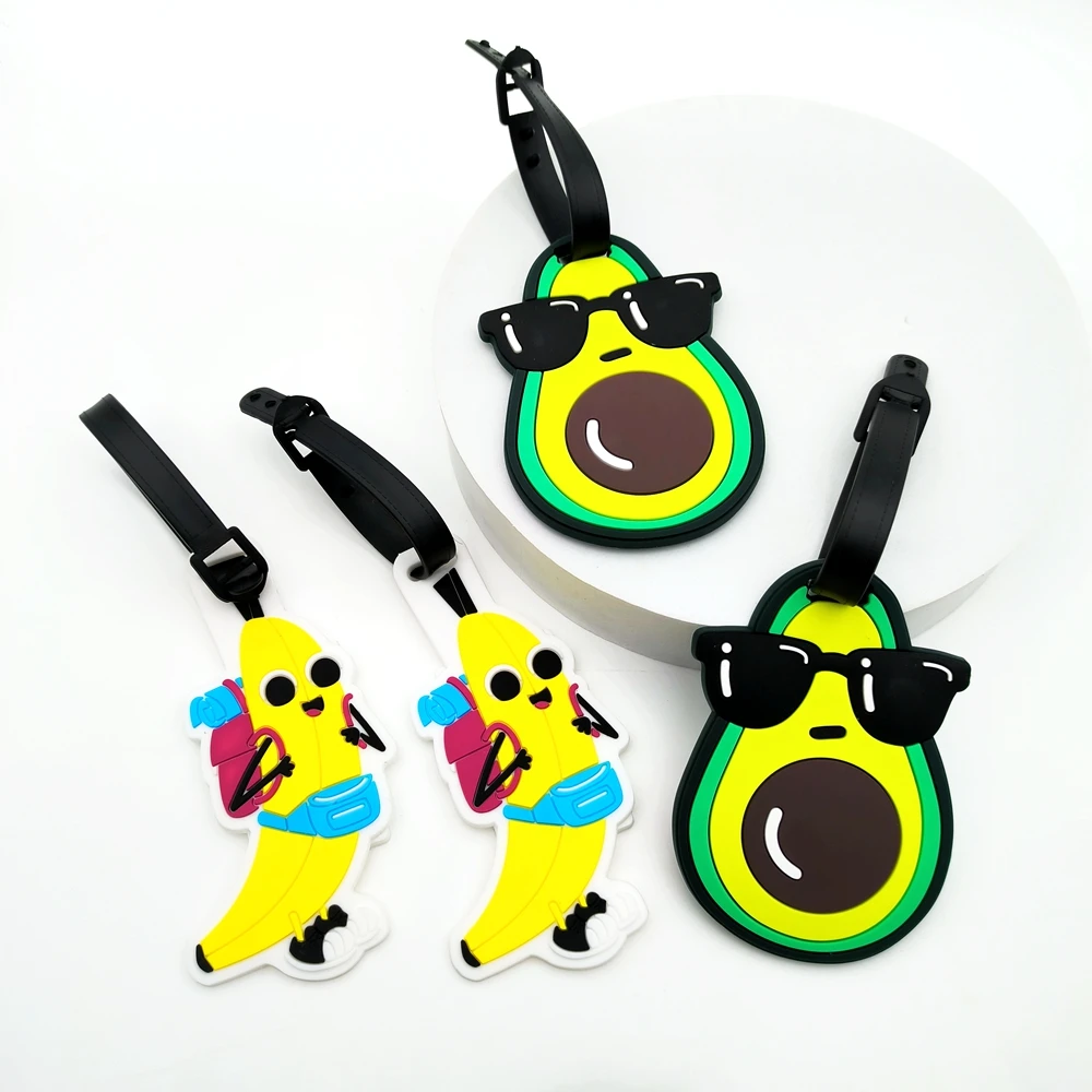 1pc/2pcs Cute Fruit Avocado Banana Style Luggage Tag Pendant Airport Loss Prevention ID Tag Essential for Travel and Business Tr