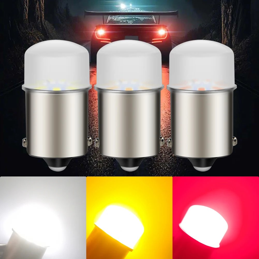2 uds. Bombillas LED 1156 P21W de color ámbar amarillo para intermitentes, BA15S 12V, lámpara superbrillante sin decodificador para Ducati Monster 821