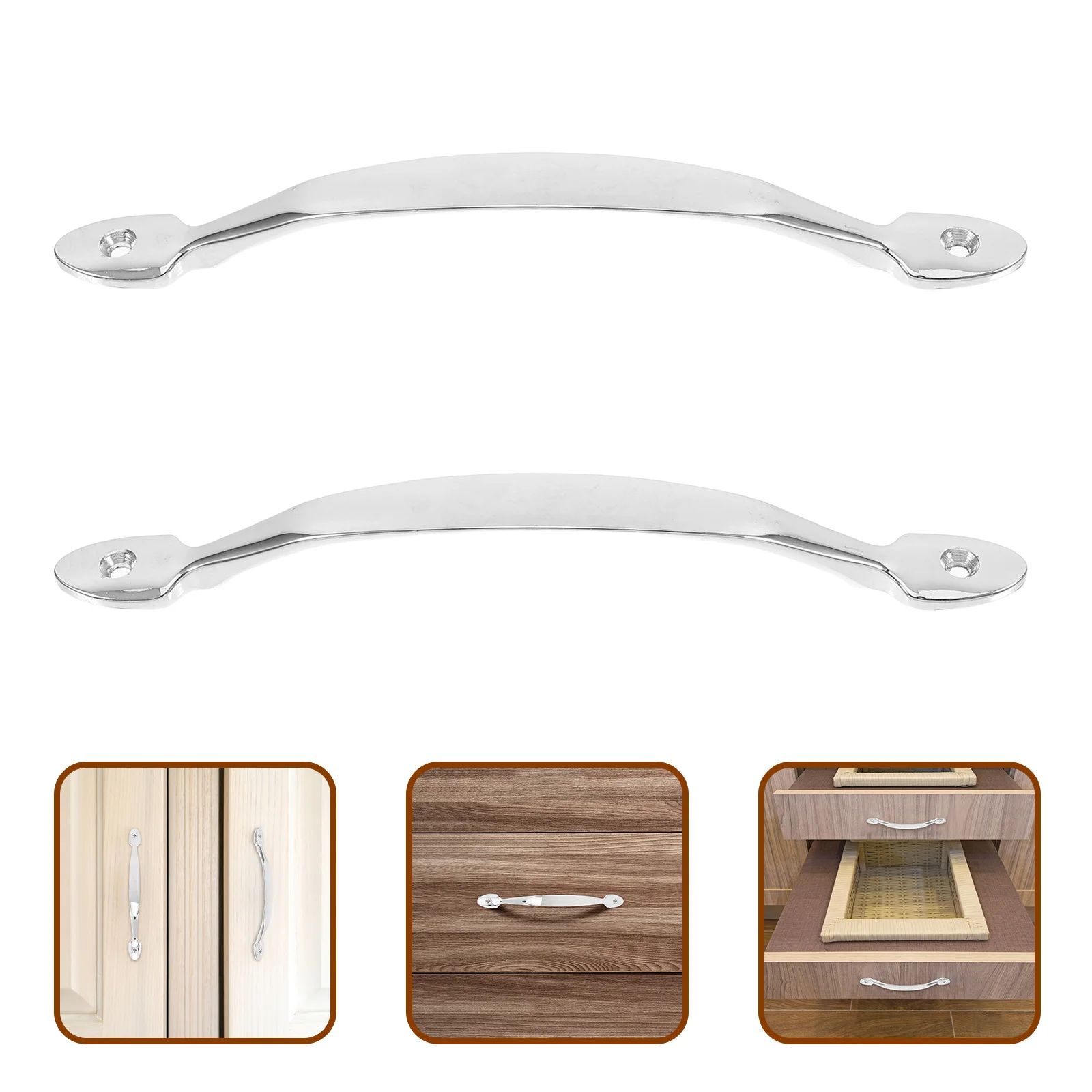 

2 Pcs Handle Cupboard Pull Handles Door Metal Cabinet Drawer for Dresser Silver Barn