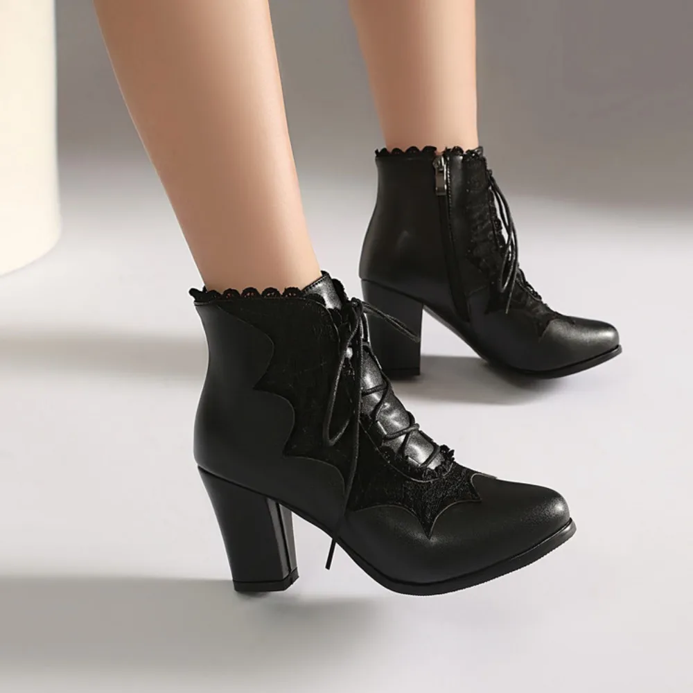 New pair of high-heeled short boots