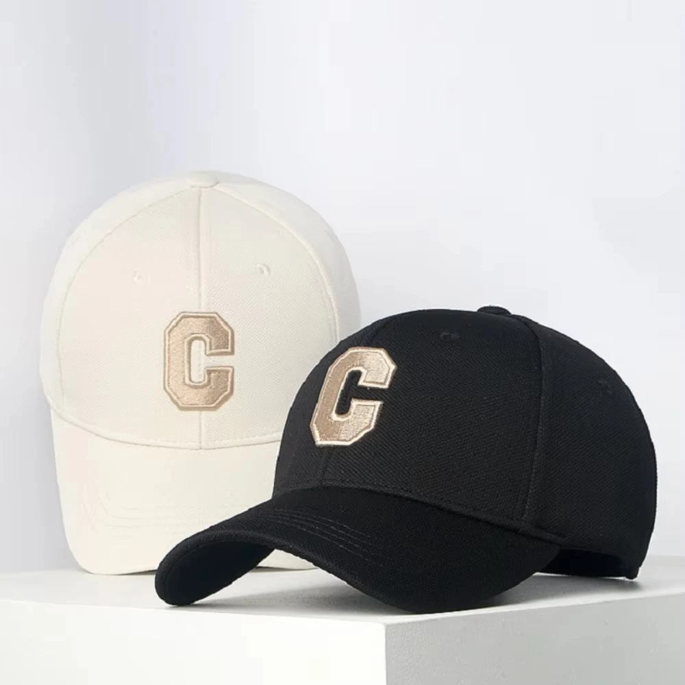 1 PC Hats for Men New C Letter Embroidered Baseball Cap Kpop Fashion Couple Snapback Cap Men and Women Sun Hats Chapeau Homme