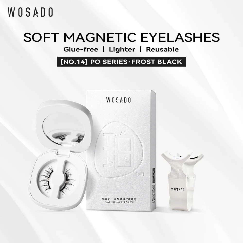 WOSADO Magnetic Lashes No.14 FROST BLACK Professional Premium Reusable Safe Dupont 3D Patented False Eyelashes Romantic Fairy