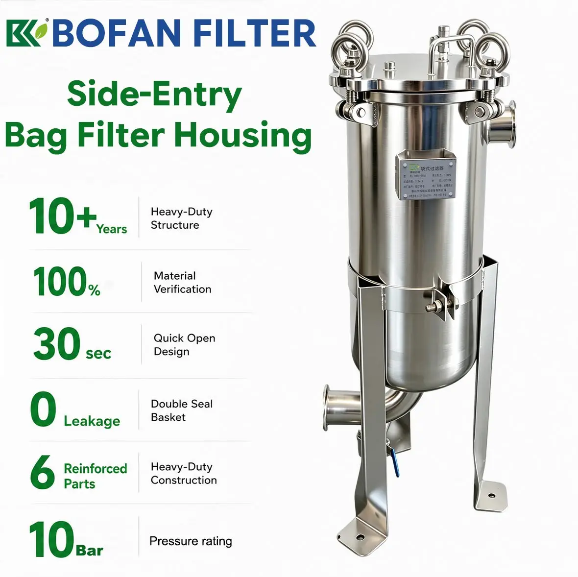 Single Bag Stainless Filter Machine Easy Clean Compact Footprint Sealed
